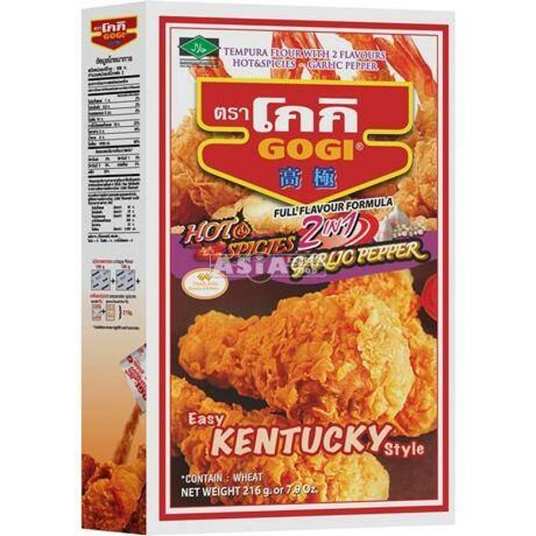 GOGI Tempura Flour 2 In 1 Hot & Spicy And Garlic & Pepper 216g