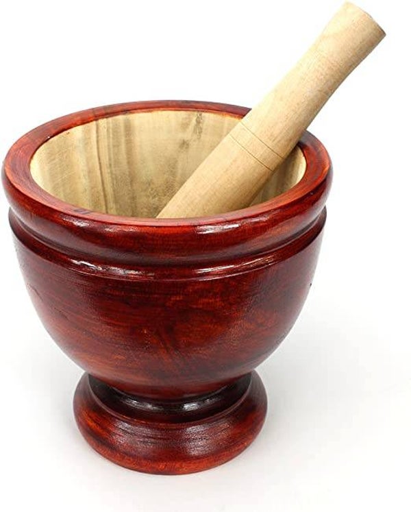 Wooden Mortar & Pestle 20cm - 8",