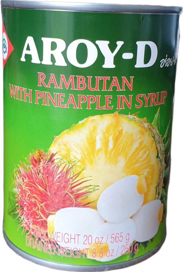 AROY-D Rambutan With Pineapple in Syrup 565gเงาะยัดไส้สับปะรดในน้ำเชื่อม