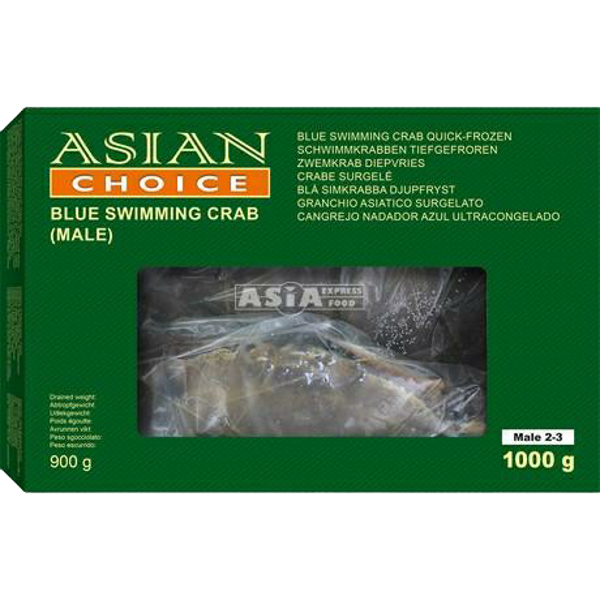Blue Swimming Crab(Male)900g ปูม้าแช่แข็ง (Asian Choice Brand)