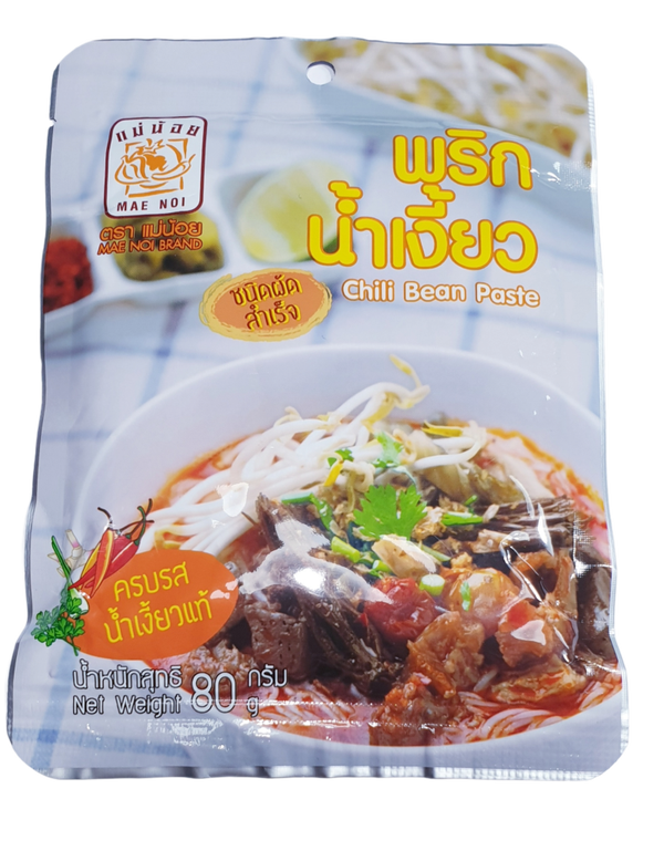 Chili Bean Paste 80g พริกน้ำเงี้ยวชนิดผัดสำเร็จ ตราแม่น้อย