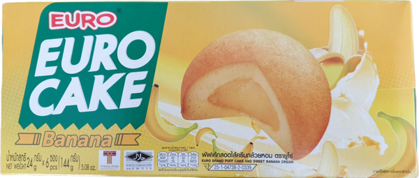Euro Cake Banana 144g (Euro Brand)เค้กยูโร่ไส้กล้วยหอม