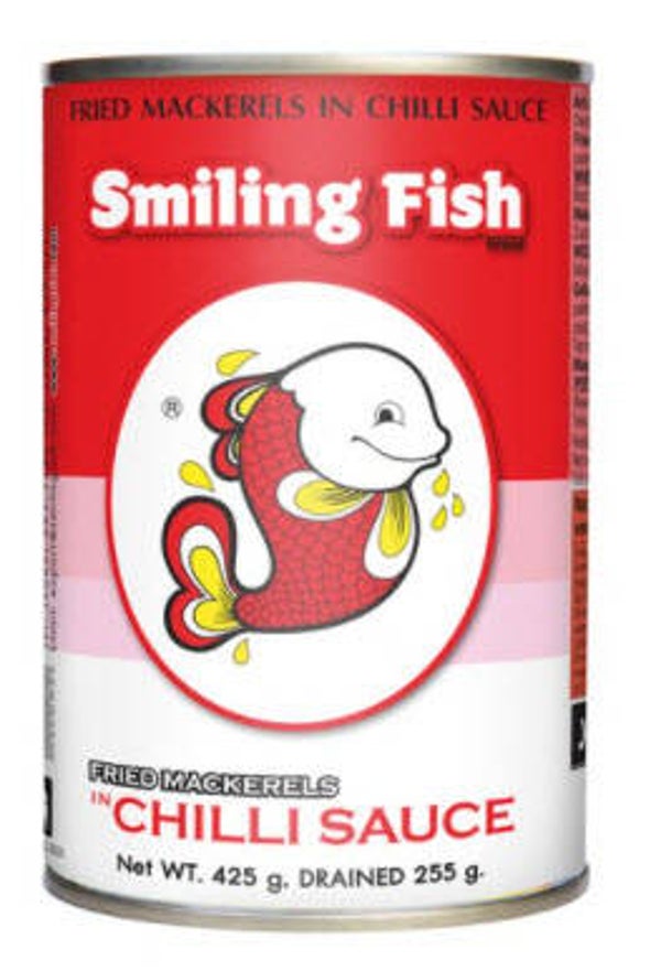 Fried mackerel in Chili Sauce 425gปลากระป๋องปุ้มปุ้ยในซอสพริก (Smiling Fish)