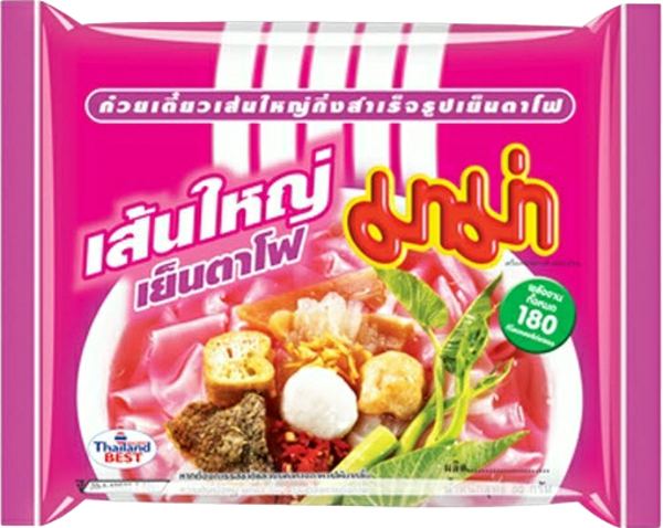 Instant Flat Noodles Yentafoมาม่าเส้นใหญ่เยนตาโฟ