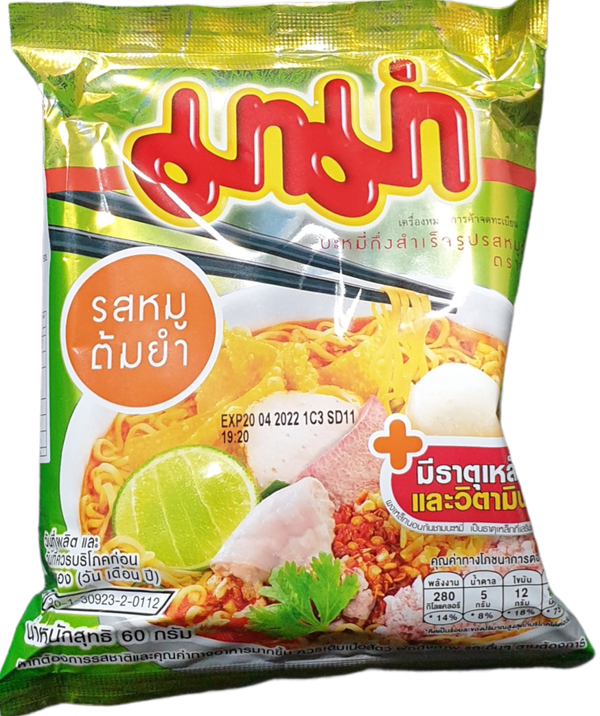 Instant Noodle Tom Yum  Pork Flavour 60gมาม่าหมูสับต้มยำ