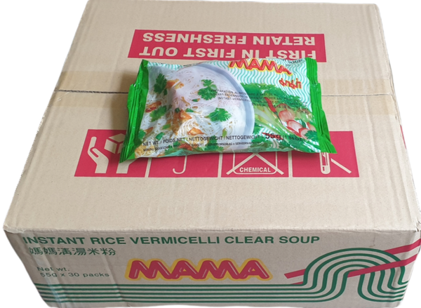 Oriental Style Instant Rice  Vermicelli Clear Soup  30PKGSx55g (Mama Brand)มาม่าเส้นหมี่ขาวน้ำใส