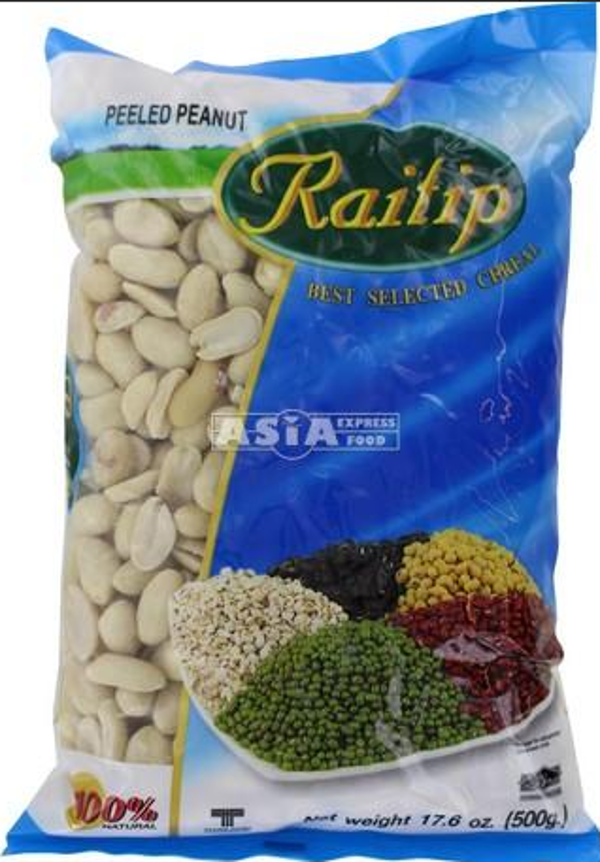 Peeled Peanut ถั่วลิสงดิบปลอกเปลือก Gepelde Pinda 500g (Raitip Brand)