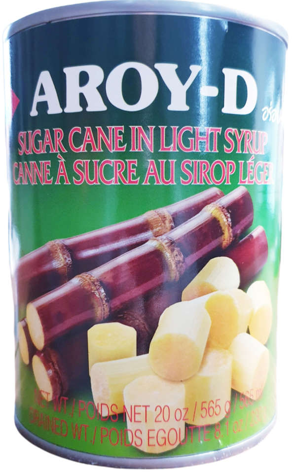 Sugar Cane In Linght Syrup 565g อ้อยหั่นในน้ำเชื่อมหวานน้อย ตราอร่อยดี (Aroy-D Brand)