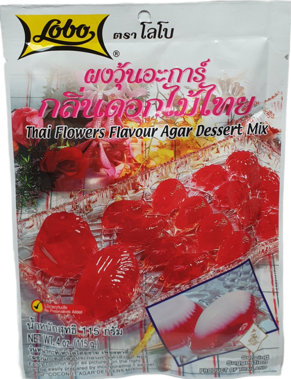 Thai Flowers Flavour Agar Dessert Mix ผงวุ้นอะการ์ กลิ่นดอกไม้ไทย โลโบ้ 115g
