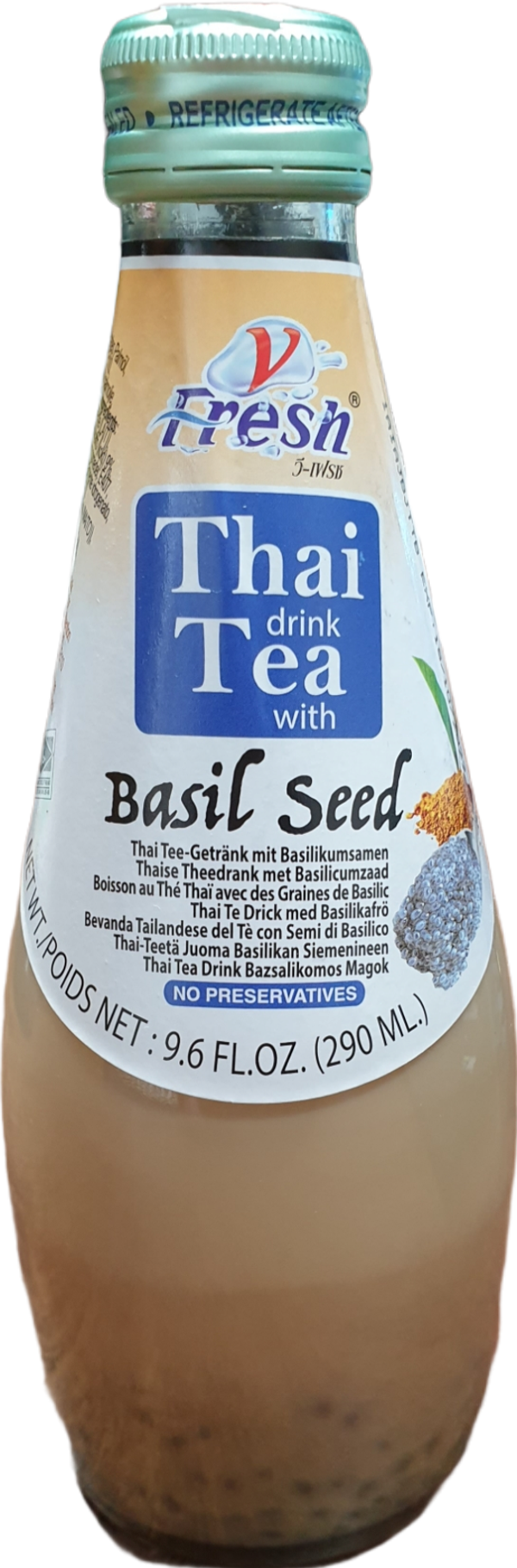 Thai Tea Basil Seed 290ml (V-Fresh Brand)ชาไทยผสมเมล็ดแมงลัก