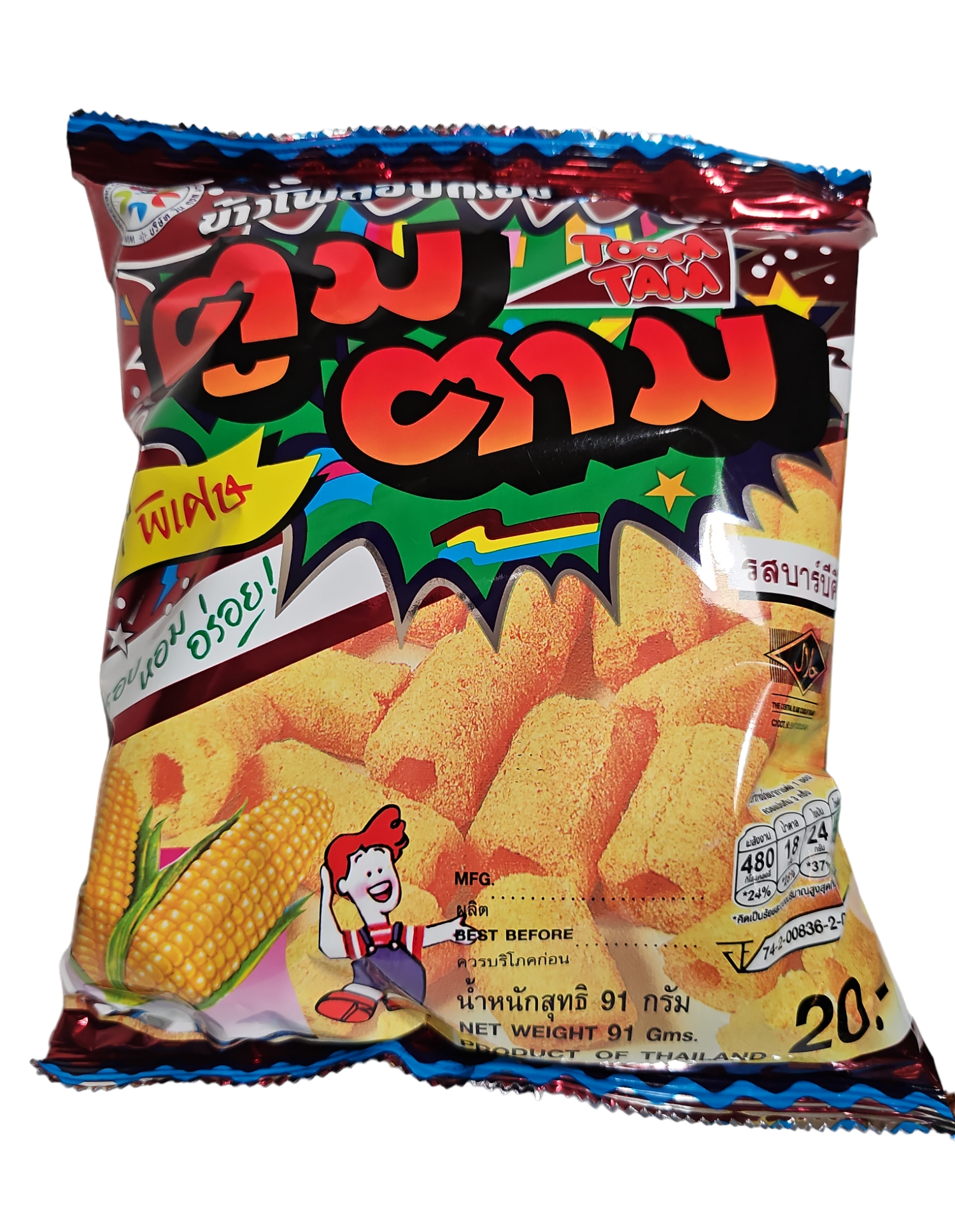 Toom Tam Corn Snack BBQ 91g