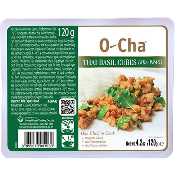 O-CHA  Thai Basil Blokjes (Kra-Prao) 120g