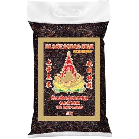 Riceberry (Black Cargo Rice) 1kgข้าวไรเบอร์รี่ตราโรเยลไทย (Royal Thai Brand)