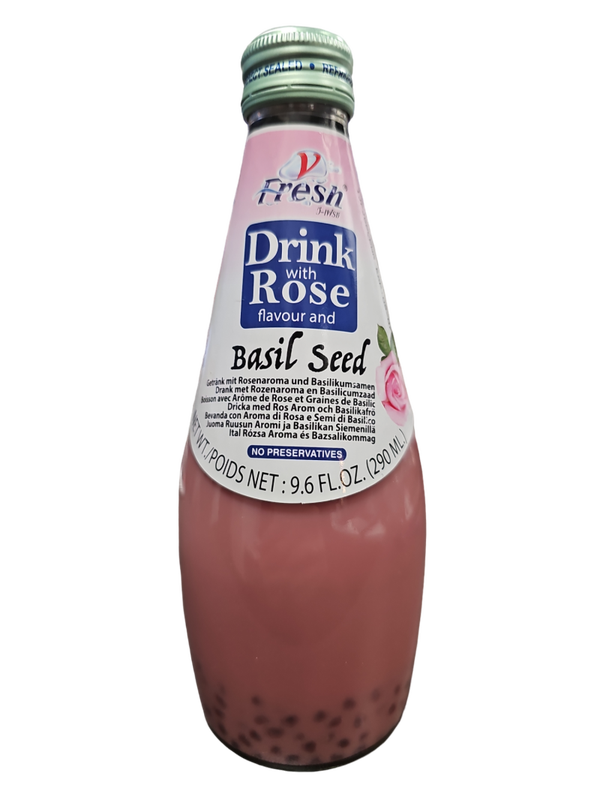 V-Fresh Drink With Rose Flavour and Basil Seed 290ml