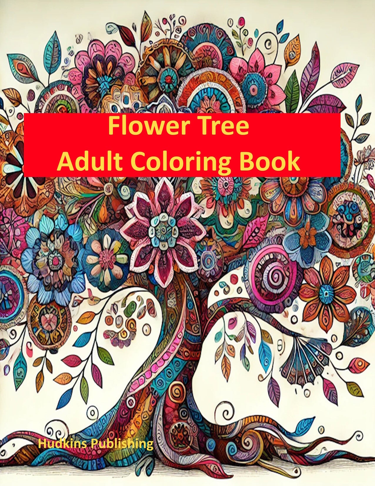 Flower Tree Vol. 1 Adult Coloring Book Hudkins Publishing