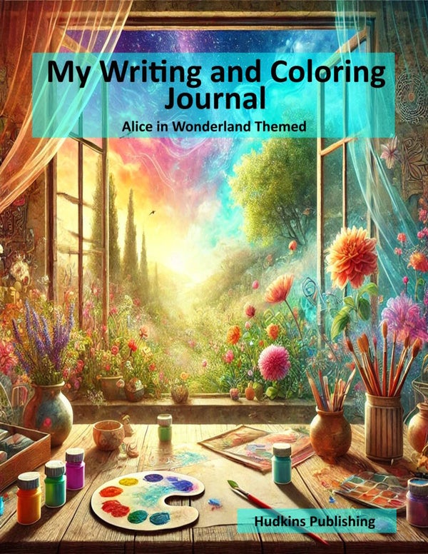 My Writing Journal and Coloring Book: Alice in Wonderland Themed Diary, Writing Journal, Hudkins Publishing