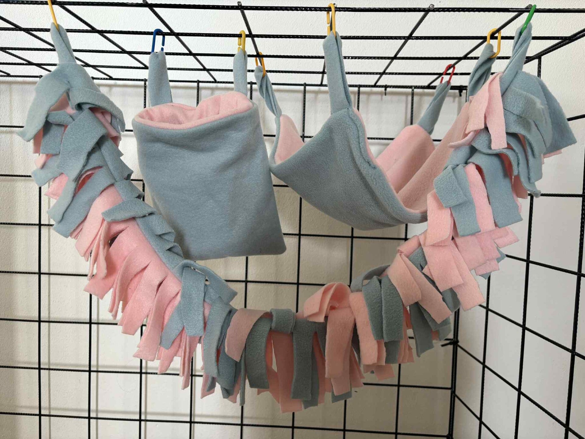 Cagesæt 3 dele pink/blå