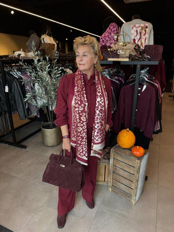Sjaal panter bordeaux