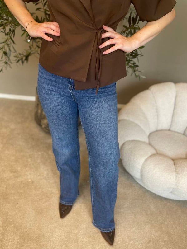 Donkere Jeans wijde pijp