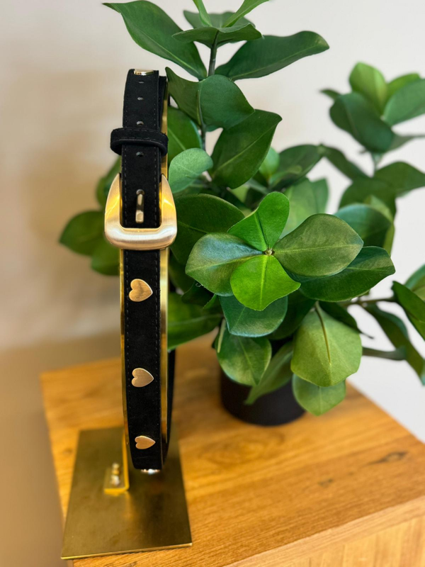 Hartjes riem zwart