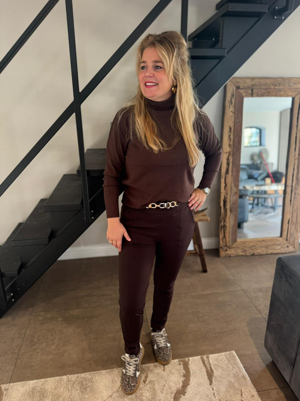 Kol glitter steentjes bruin