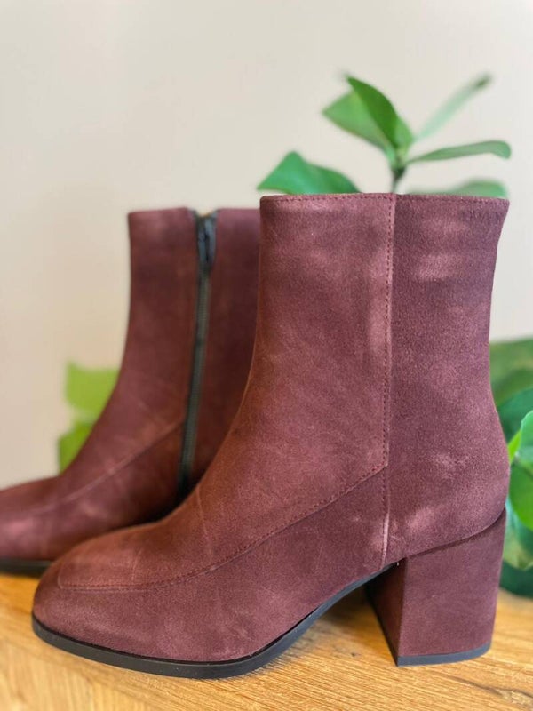 ARVIN suede bordeaux - enkellaarsje DWRS