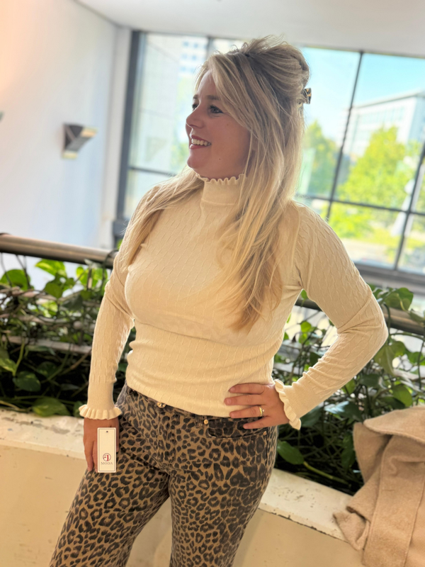 Koltrui met patroontje beige