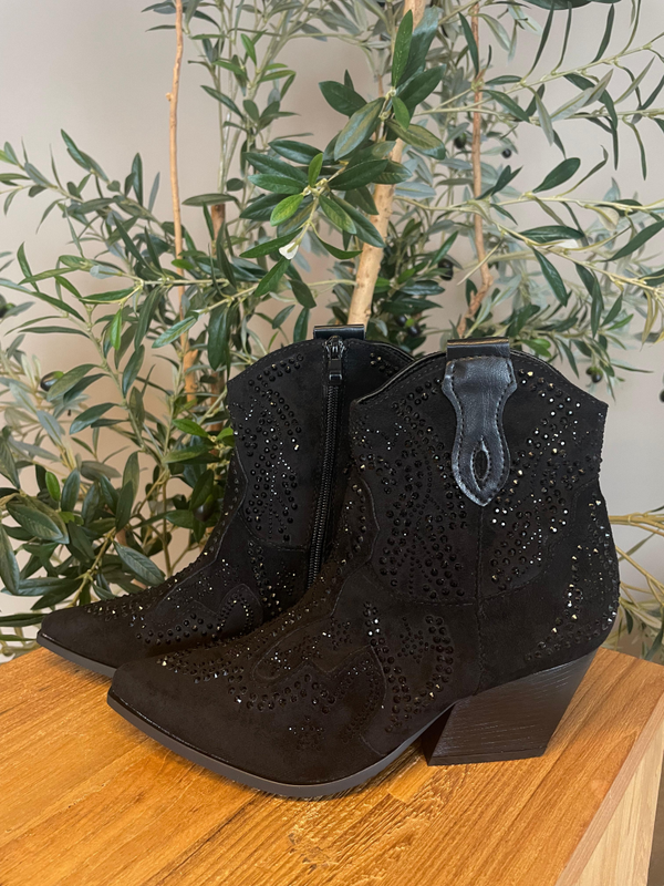 Cowboy laars glitter zwart