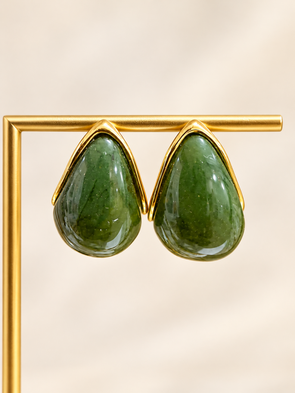 PENDIENTES GOTA VERDE