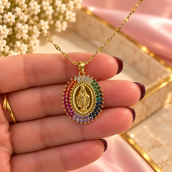 COLLAR VIRGEN PEDRERÍA