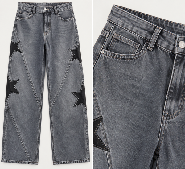 PANTALÓN GRIS ESTRELLAS
