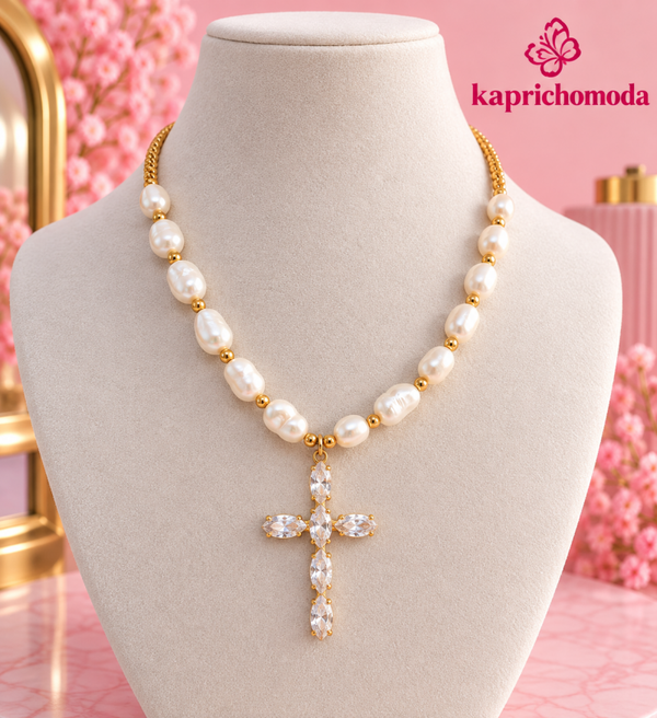 COLLAR CRUZ PIEDRAS