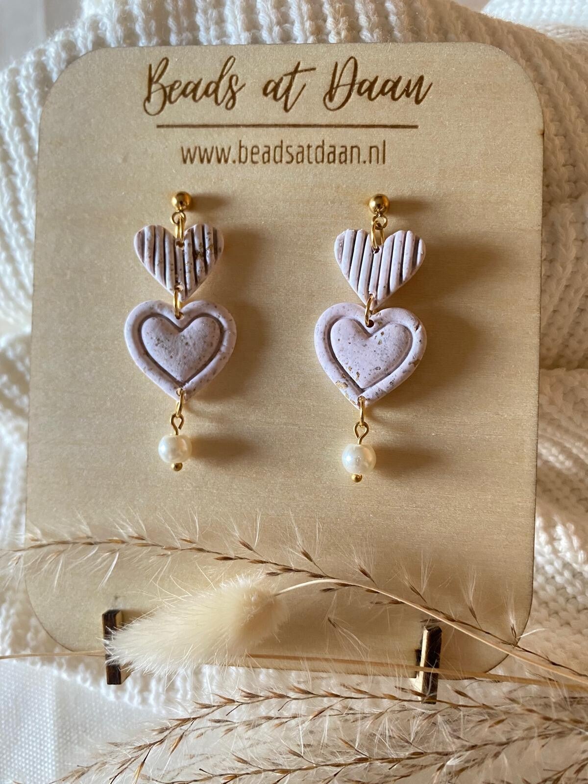 Oorbellen pink hearts