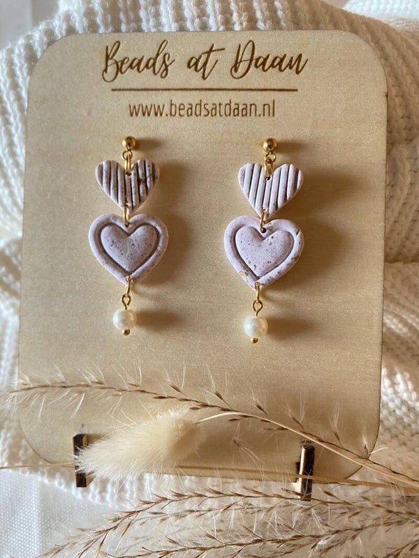 Oorbellen pink hearts