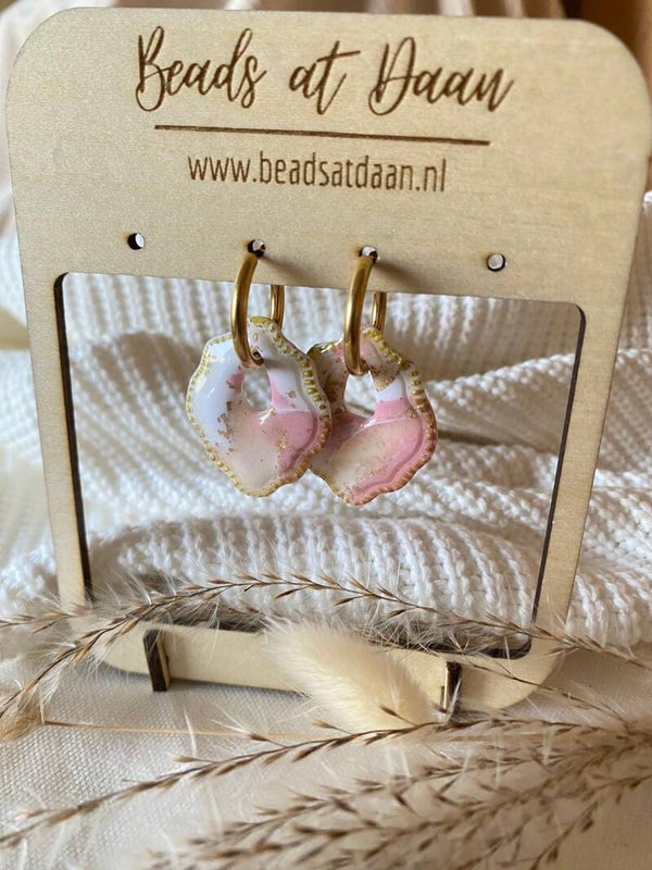 Oorbellen Joy hoop pink