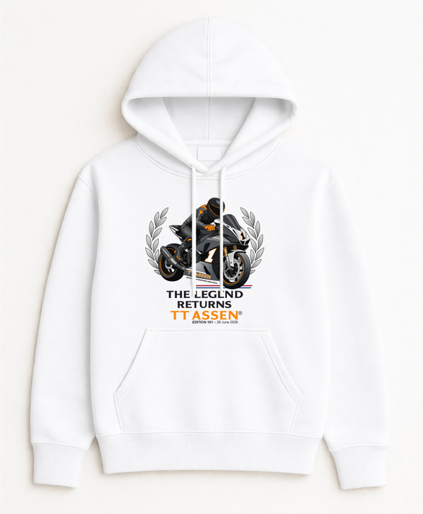 TT Assen 2026 Hooded Limited Edition Zwart Of Wit "The Legend Returns"®