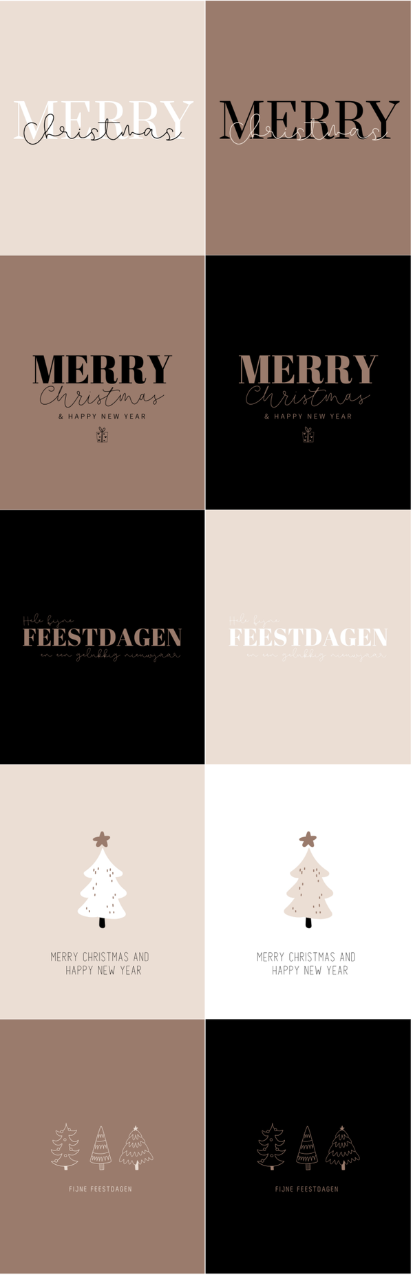 Set van 20 kaarten | Kerstcollectie