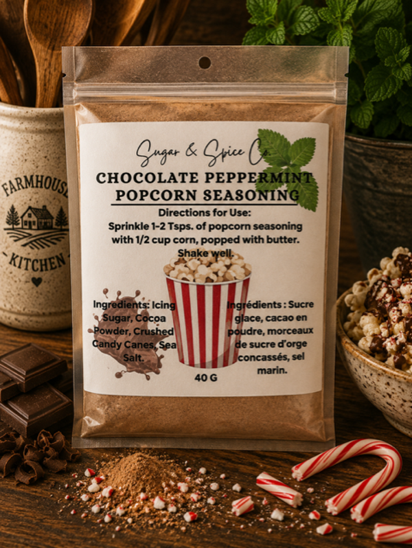 Chocolate Peppermint Popcorn Seasoning