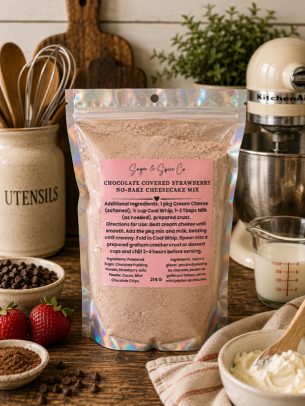 Chocolate Covered Strawberry No-Bake Cheesecake Mix