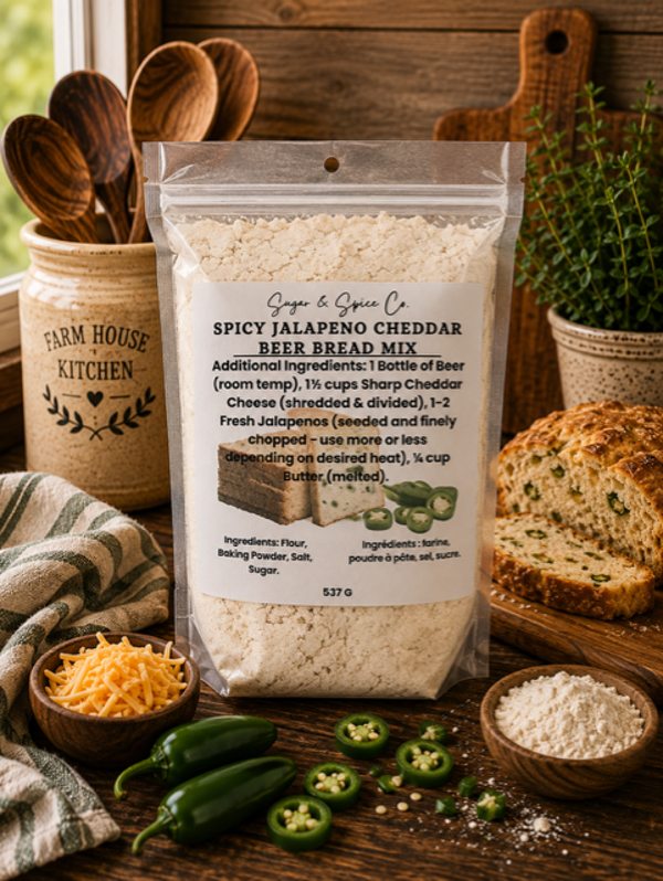 Spicy Jalapeno Cheddar Beer Bread Mix