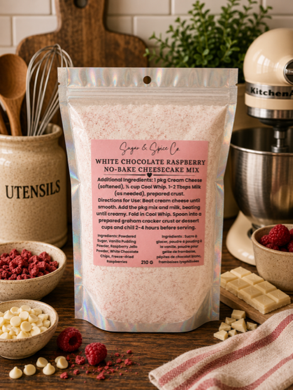 White Chocolate raspberry No-Bake Cheesecake Mix