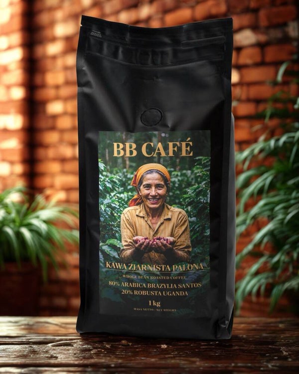 Kawa ziarnista palona 80% Arabica Brazylia Santos 20% Robusta Uganda 1 kg