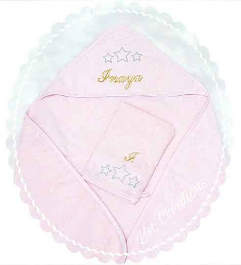 Cape de Bain Rose Clair Étoiles