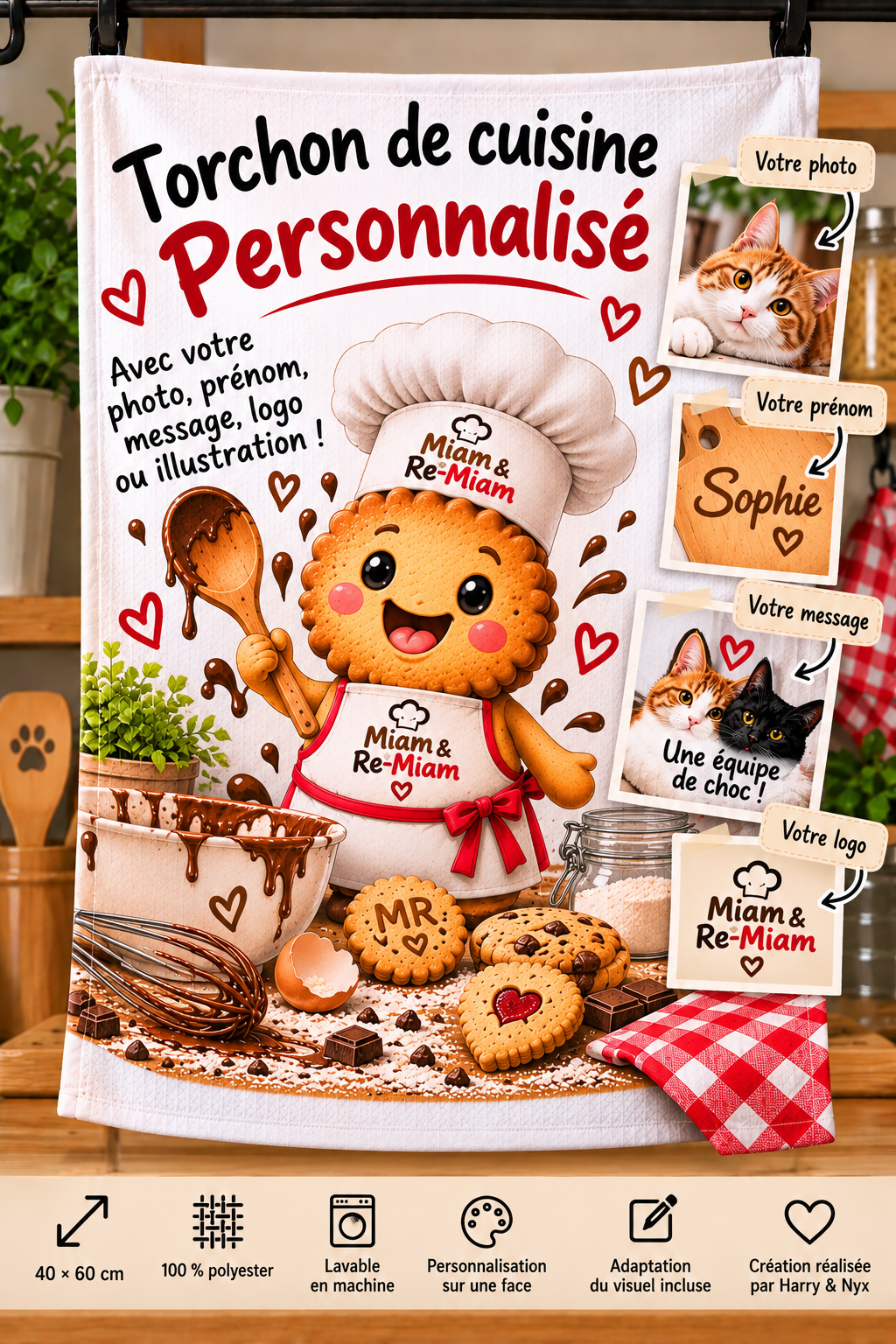 Torchon de cuisine personnalisé
