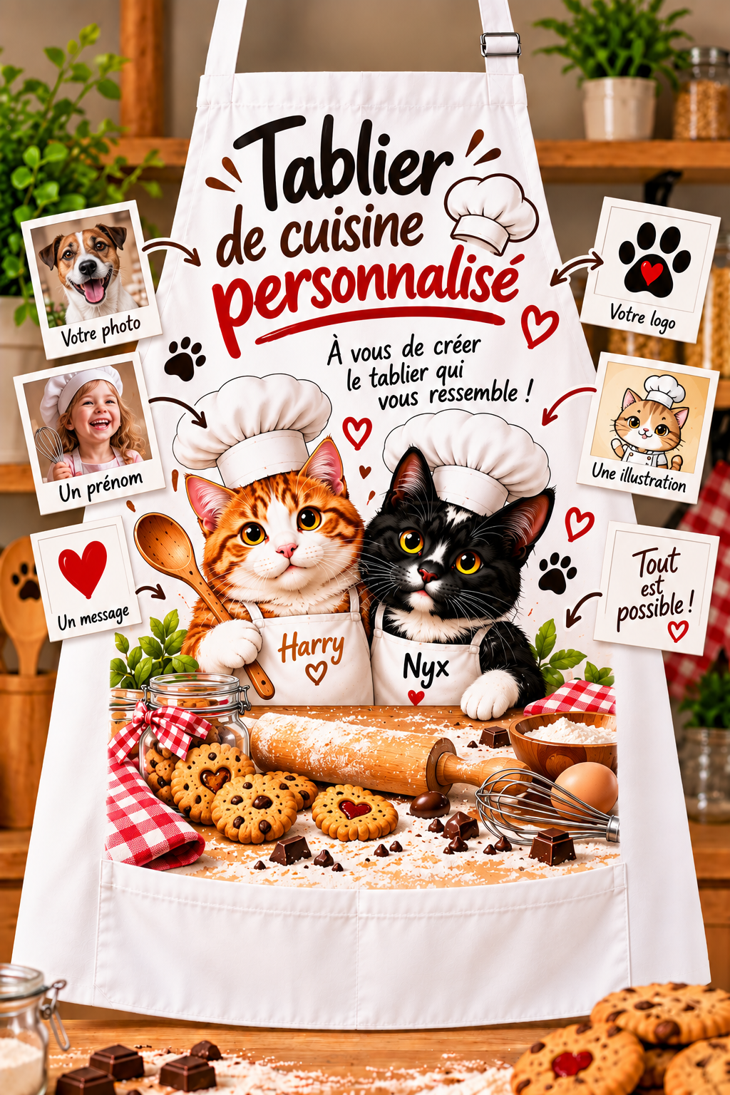 Tablier de cuisine personnalisable