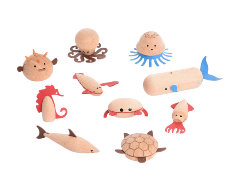 Houten zeedieren