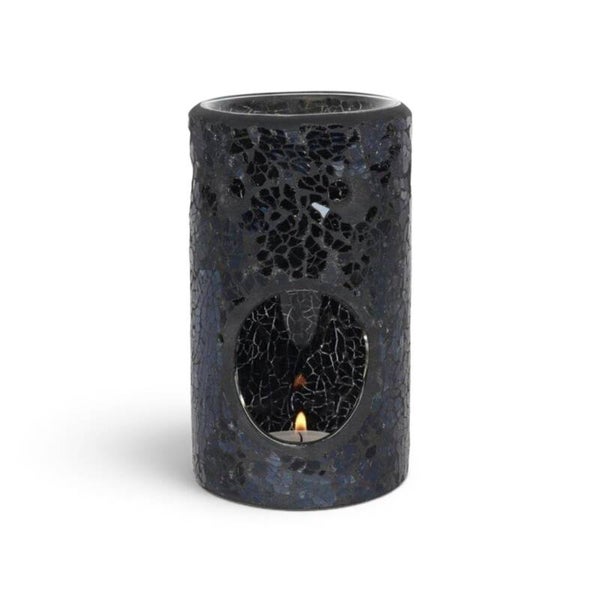Geurbrander 'Crackle Pillar Zwart'