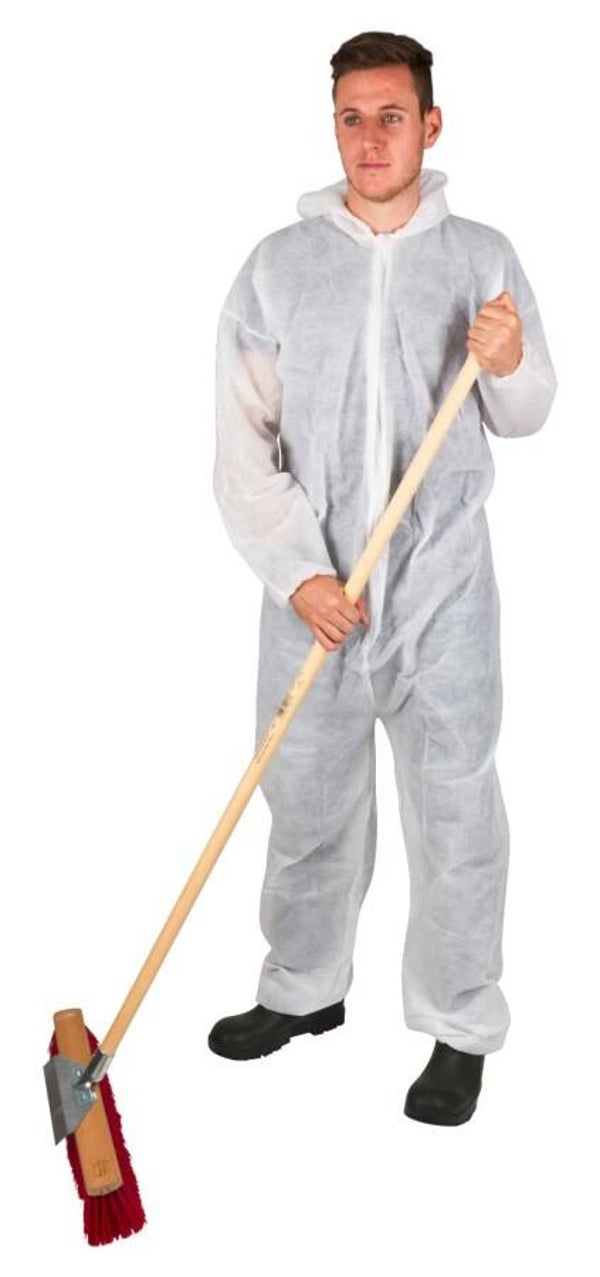 Wegwerpoverall wit - Combinaison jetable overall blanche - Disposable coveralls, white - Einwegoverall weiß 45 g/m²