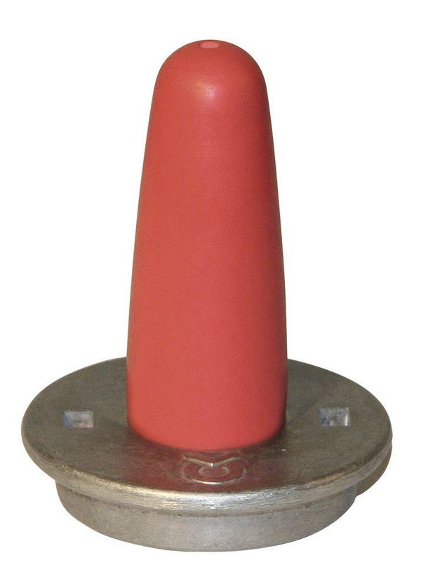 Vlotterspeen aluminium - Socle plongeant en aluminium avec tétine - Aluminium calf feeder valve with sucker - Alu-Kälbertränkeventil mit Sauger