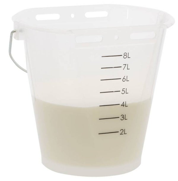 Kalverspeenemmer transparant - Seau d'allaitement transparent - Feeding bucket transparent -  Tränkeeimer transparent 8L